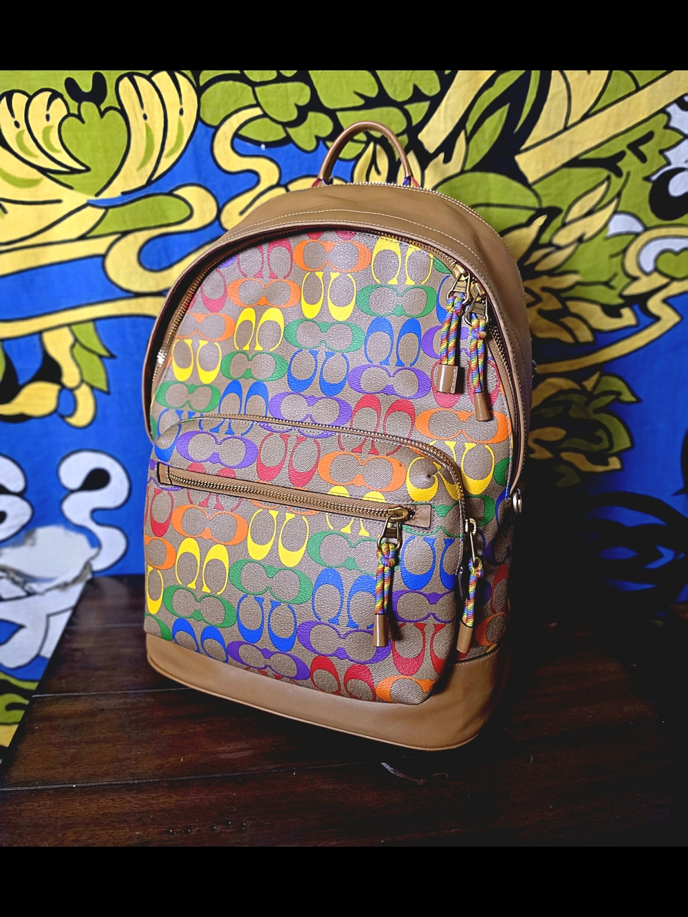 🌈Coach Multicolor Signature Canvas Backpack⭐️
